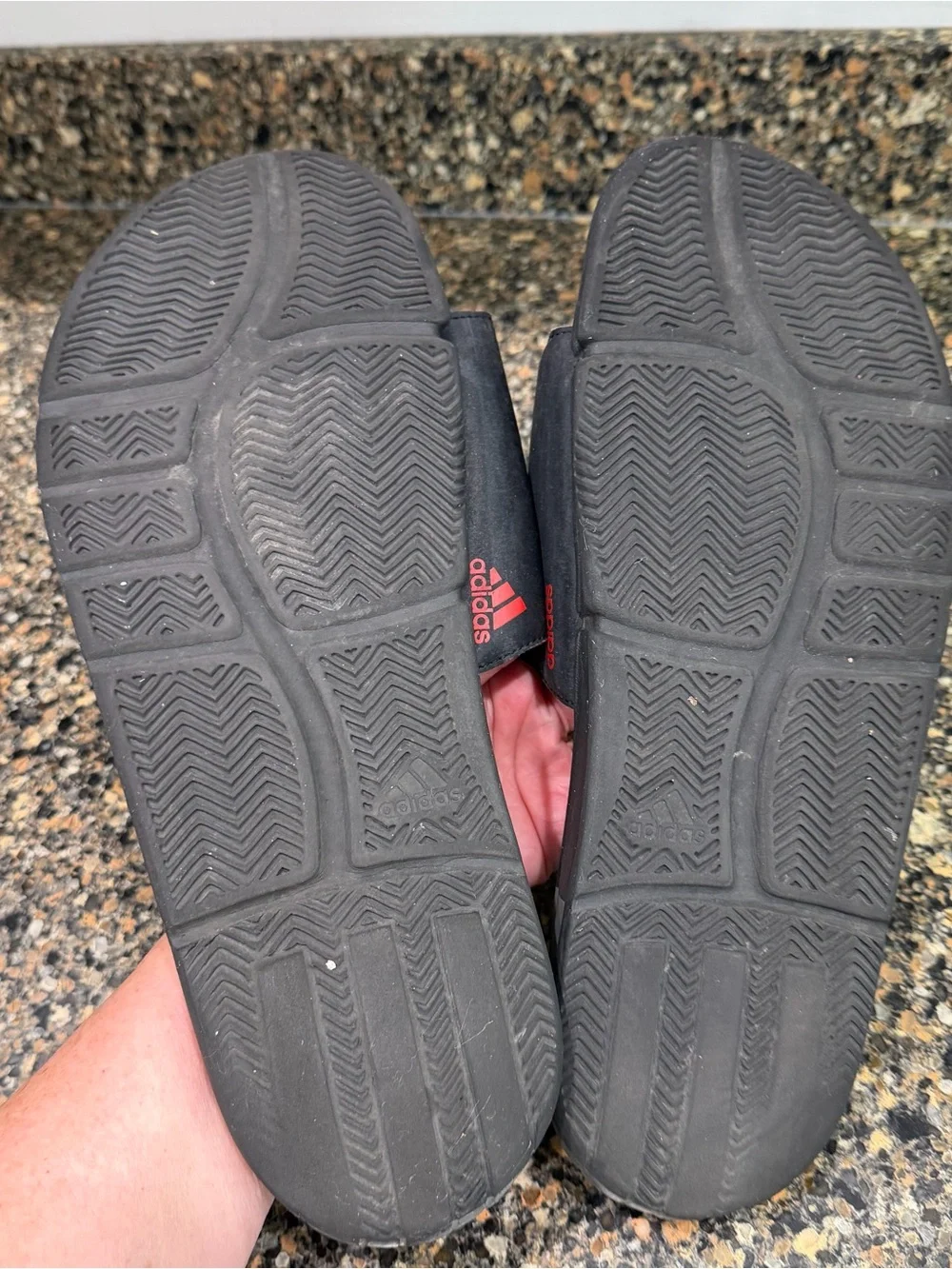 D Rose Black and Red Slide Sandals adidas 12